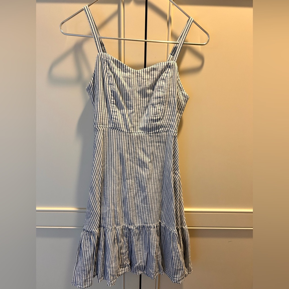 Old Navy Blue and White Striped Midi Dress
